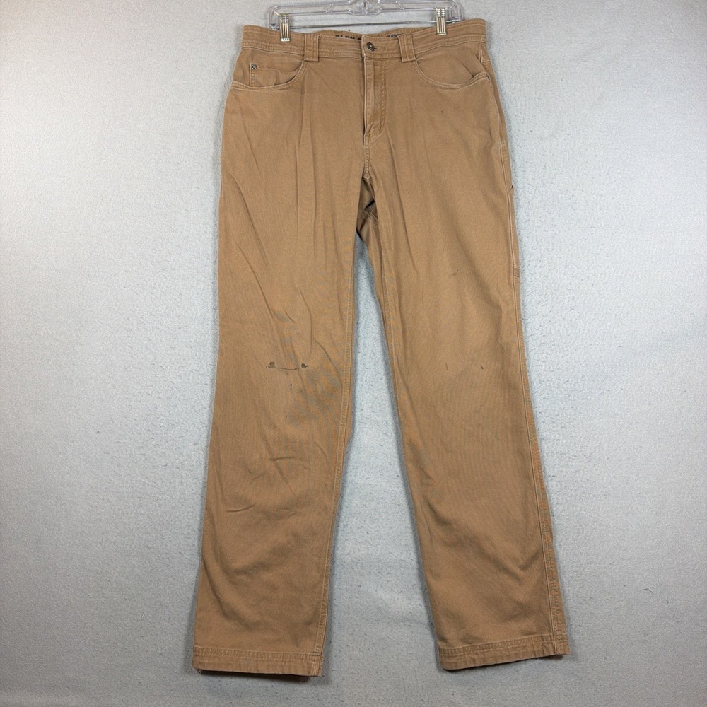 Duluth Trading Co. Flex Fire Hose Men's Brown Canvas Work Pants 34x34